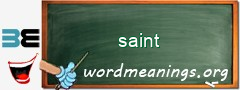 WordMeaning blackboard for saint